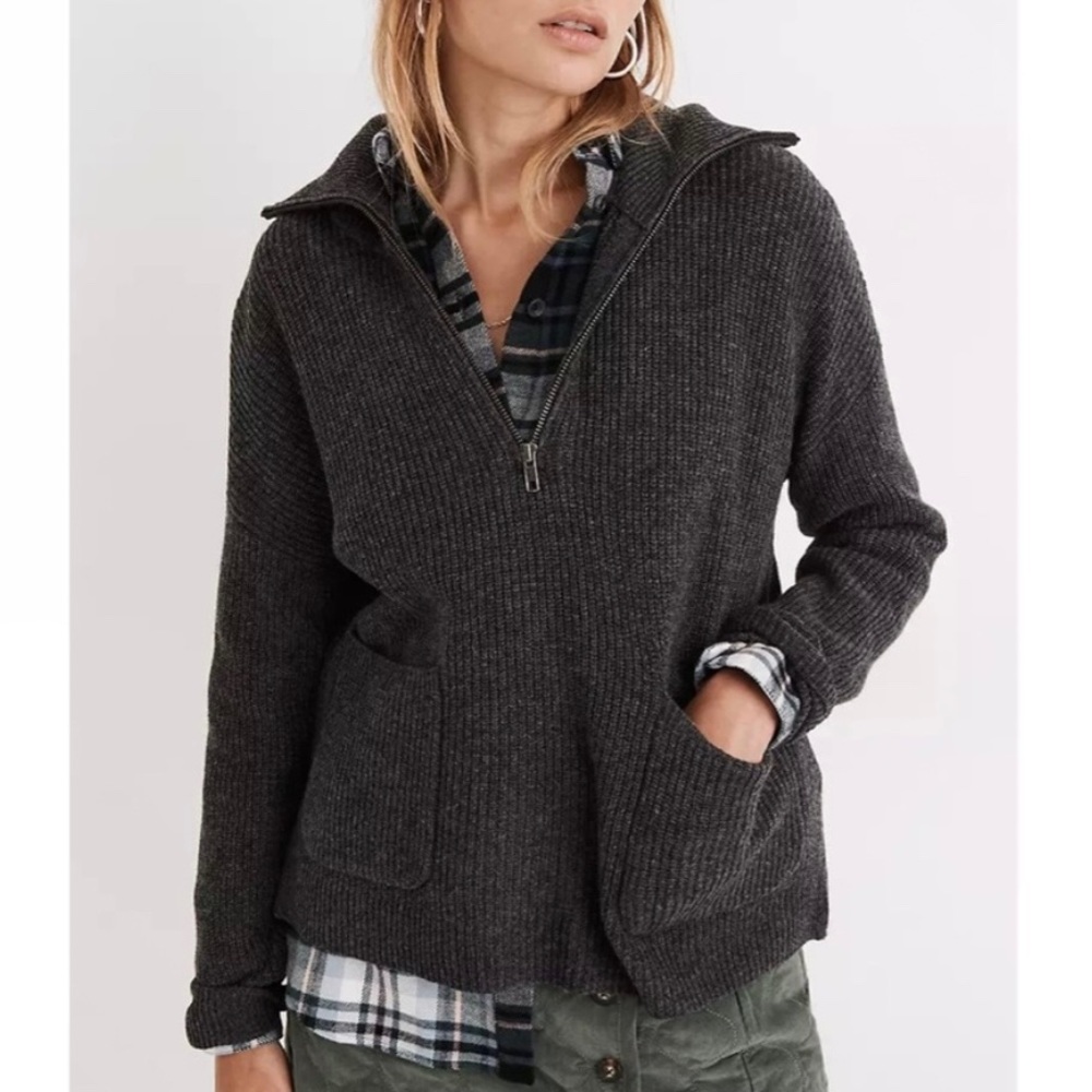 Madewell Glenbrook Half-Zip Pullover Sweater